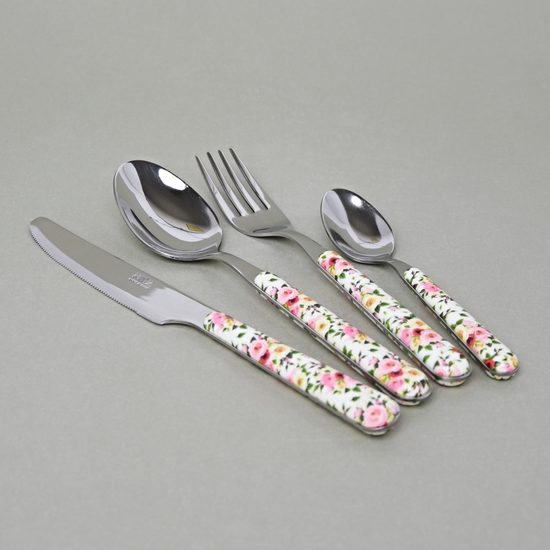 24 pcs. cutlery set, BISTROT Roses collection, decor 14014, NEVA