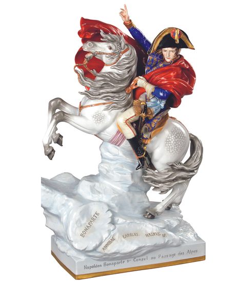 Napoleon 45 x 26 x 65 cm, Prof. Otto Poertzel, Porcelánová manufaktura Scheibe-Alsbach