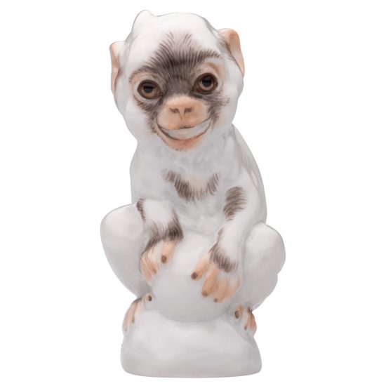 Opička 6 cm, kolekce mláďátka, Míšeňský porcelán