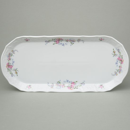 Podnos 4-hranný 37 cm, Thun 1794, karlovarský porcelán, BERNADOTTE popínavá růže