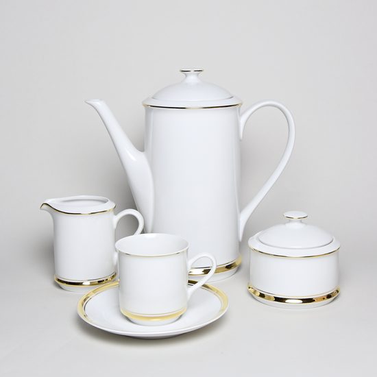 511: Coffee set for 6 pers., Sabina, gold rim, Leander Loučky