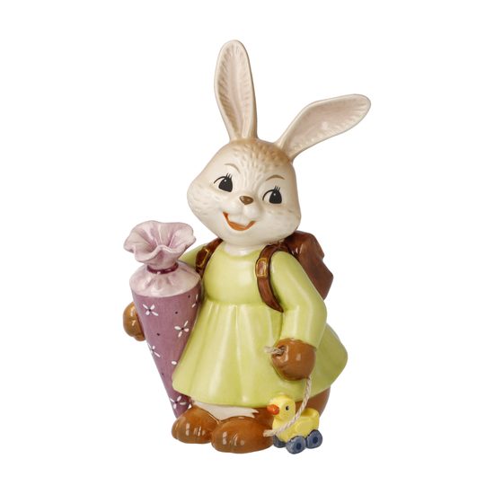 Figurka králičice Můj první školní den 7,5 / 6,5 / 12 cm, kamenina, Goebel