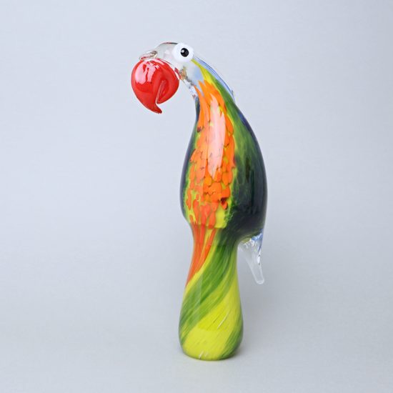 Parrot – solid glass, 25 cm (large), GlasStar Bohemia Glass