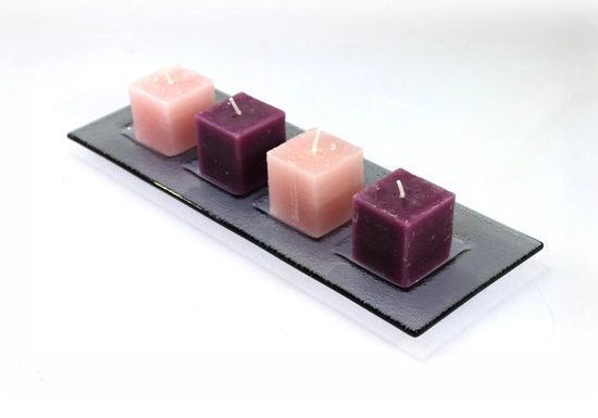 Advent Glass candlestick rectangular, grey, 31,5 x 11 cm, BDK - Glass