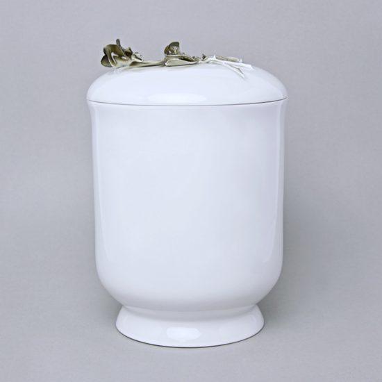 Pouzdro na urnu, Bílá + Růže (1), Luxor, 29 cm, Porcelán Duchcov