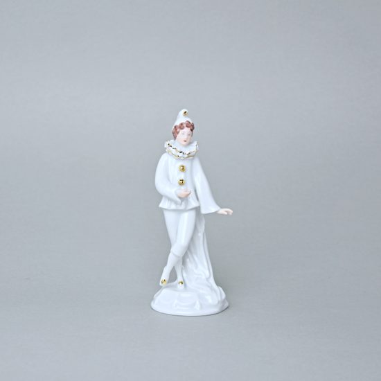 Pierrot 14 x 5 x 5,3 cm, White + Gold, Royal Dux Bohemia