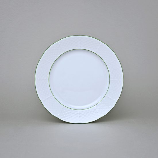 7047703: Dessert plate 19 cm, Thun 1794, karlovarský porcelán, NATÁLIE light green lines