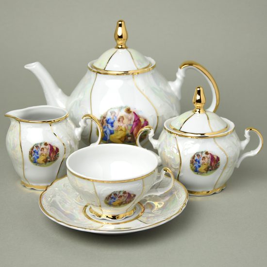 The Three Graces: Tea set for 6 pers., Thun 1794 Carlsbad porcelain, BERNADOTTE