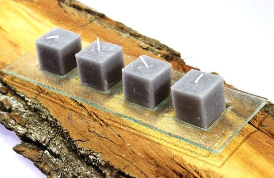 Advent Glass candlestick rectangular, clear, 31,5 x 11 cm, BDK - Glass