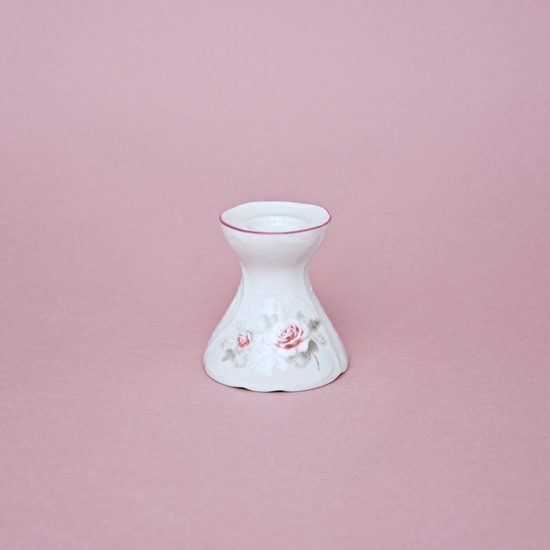 Pink line: Candle holder 65 mm, Thun 1794 Carlsbad porcelain, BERNADOTTE roses