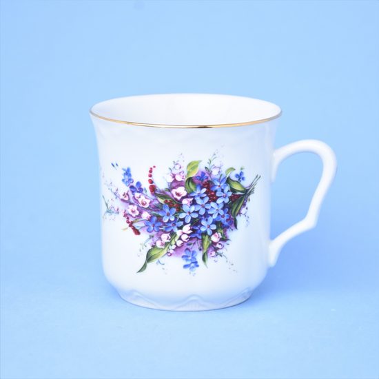 Mug Karel 0,27 l, Lily of the valley + Forget-me-not, Český porcelán a.s.