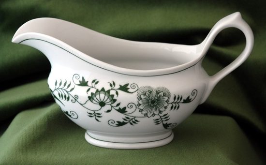 Omáčník oválný bez podstavce s uchem 0,30 l, zelený cibulák, Český porcelán a.s.