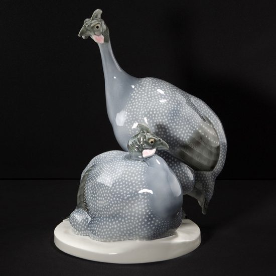 Guinea Fowl, Max Esser 37,5 x 27 x 27 cm, Porcelain Figures Gläserne Porzellanmanufaktur