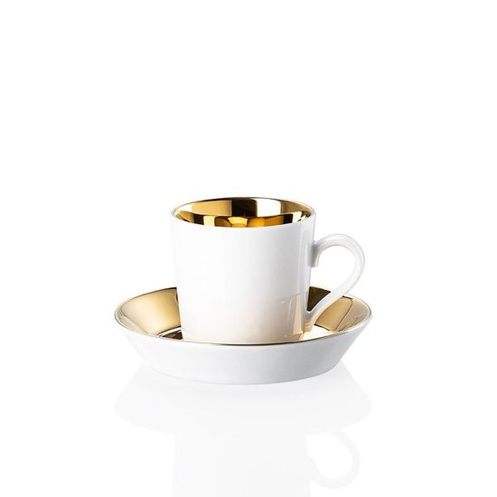 Šálek espresso 100 ml plus podšálek 11 cm, TRIC sunshine zlato, porcelán Arzberg