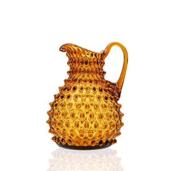 Crystal Jug 2000 ml, Amber - Polka Dot, Kvetna 1794 Glassworks