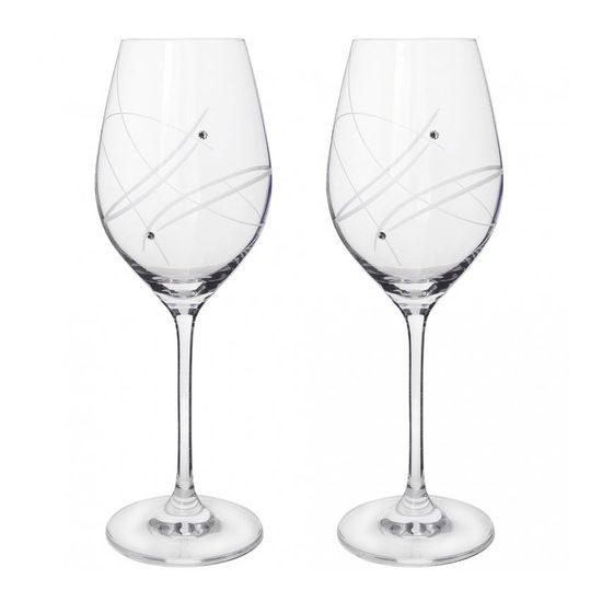 Celebration: Set of 2 Glasses 360 ml, White Wine with Swarowski Crystals