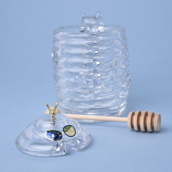 Crystal dose for honey with wooden spoon, Teddybear and bee, 24 PBo