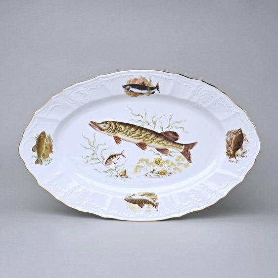 Mísa oválná 34 cm, Thun 1794, karlovarský porcelán, BERNADOTTE rybářská