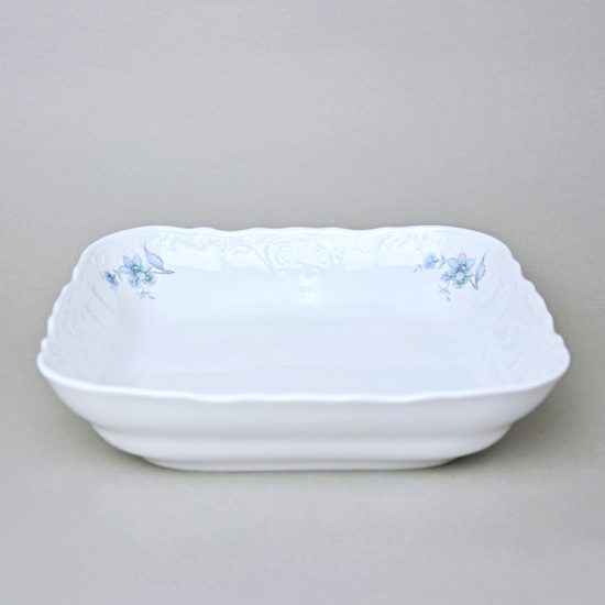 BERNADOTTE Hořec: Mísa čtyřhranná hluboká 25 cm J, Thun 1794, karlovarský porcelán