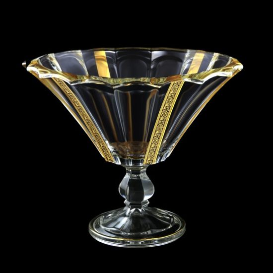 Astra Gold: Bowl 26 cm on stand, crystal, Antique Golden Black decor