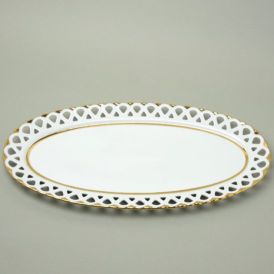 Dish oval 42 x 22 cm, Byzant 404b - white, Rose China Chodov