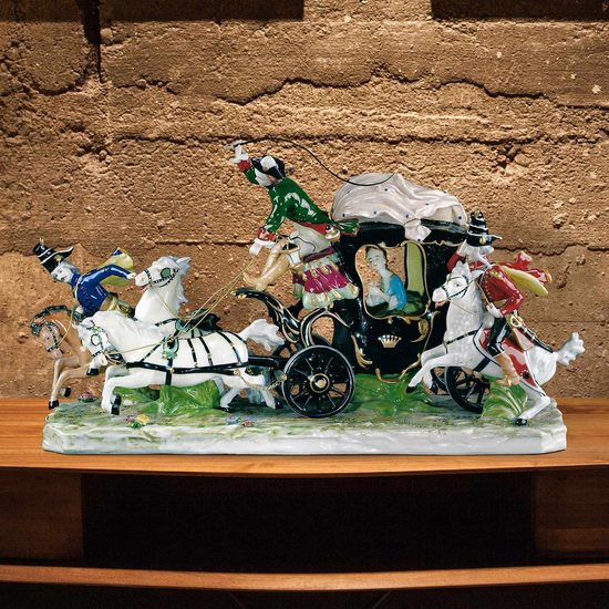 Útěk hraběnky Cosel 46 x 16 x 27 cm, Porcelánové figurky Aelteste Volkstedter