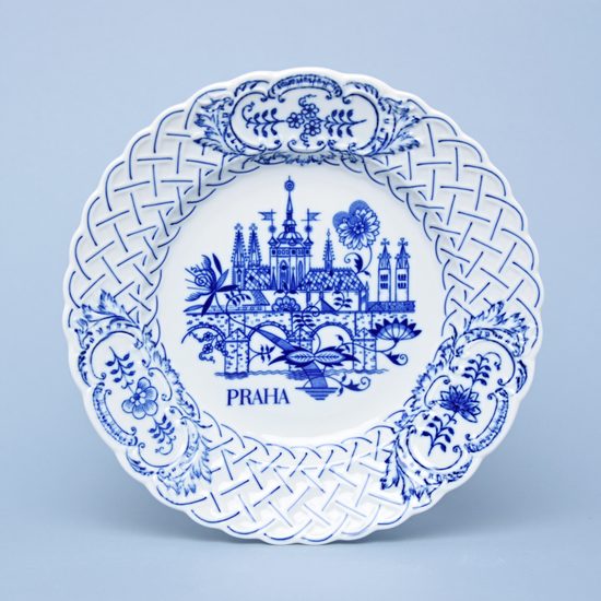 Plate Praha (Prague) 24 cm, Original Blue Onion Pattern