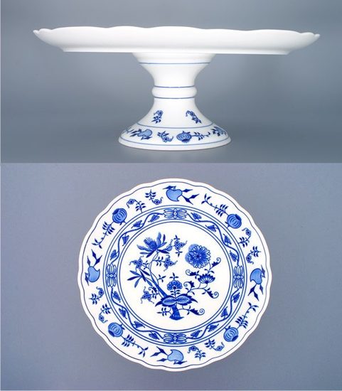 Cake plate with stand 31 cm, Original Blue Onion Pattern, QII