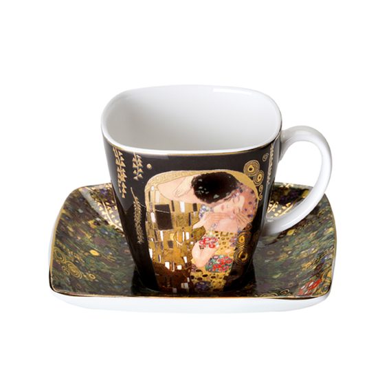 Cup and saucer Gustav Klimt - The Kiss, 0,1 l / 9 cm, Porcelain, Goebel