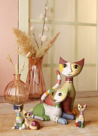Kočky Tea a Tazio, 9 / 6 / 8 cm, porcelán, R. Wachtmeister, Kočky Goebel