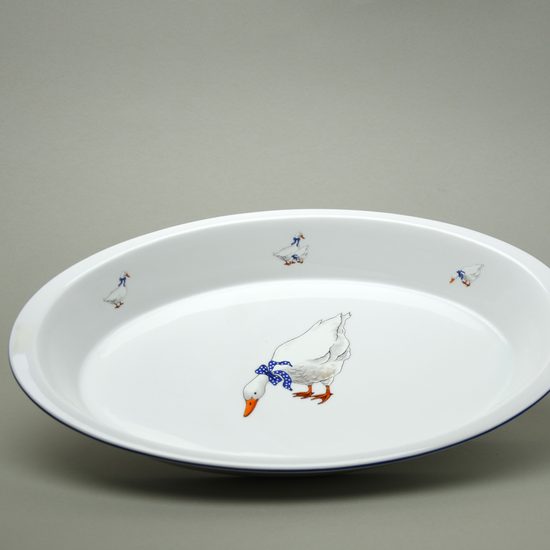 Baking bowl oval 39 x 25 x 5 cm, Goose, Thun 1794