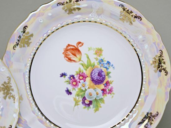 656: Plate dining 25 cm, Sonata, flowers, Leander 1907