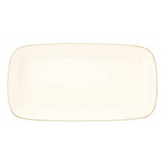 Cake platter rectangular 36,5 x 19 cm, Saphir Diamant oro 4159, Tettau Porcelain