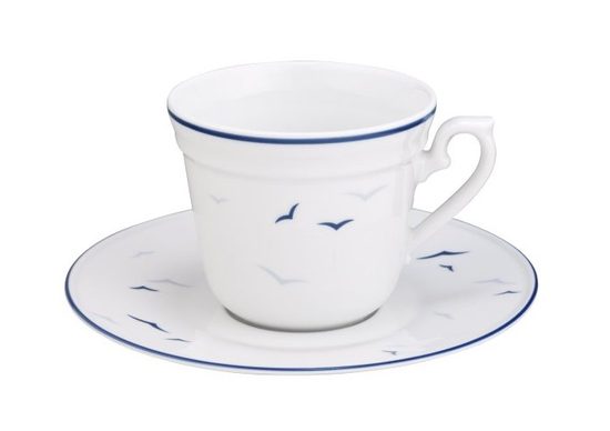 Coffee cup and saucer 0,2 l, Worpswede 4164 Rügen, Tettau Porcelain