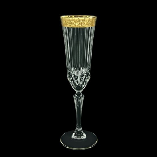 Astra Gold: Champagne glass 180 ml, 24,7 cm, crystal + gold, Adagio, Romance Golden Classic decor