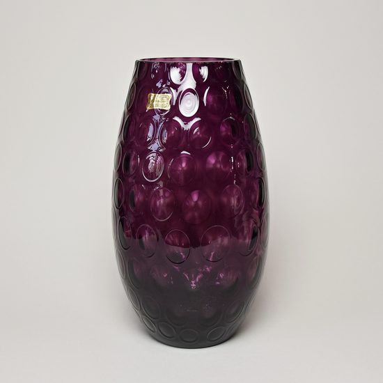 Egermann: Váza Ametyst Oliva, 26 cm, skleněné vázy Egermann