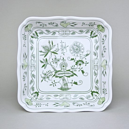 Salad dish square 24 cm, Green Onion Pattern, Cesky porcelan a.s.
