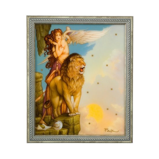 Picture Lion's Return 35,5 x 42,5 cm, Glass, M. Parkes, Goebel Artis Orbis