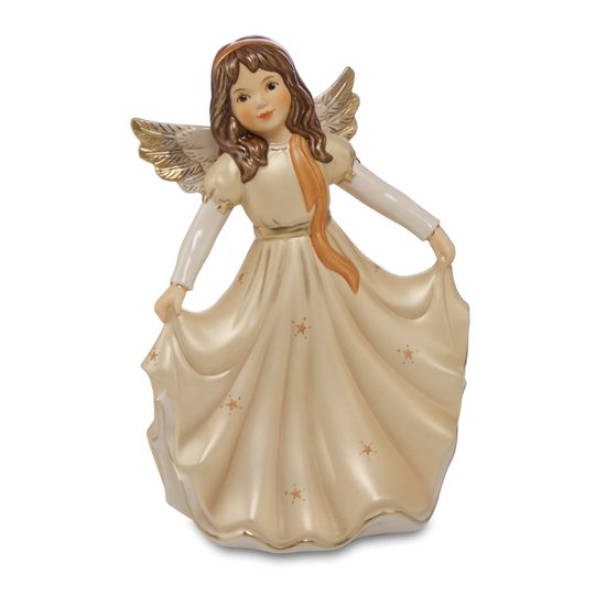 Angel 20 cm - Christmas dance, with music box clockwork, porcelain, Goebel