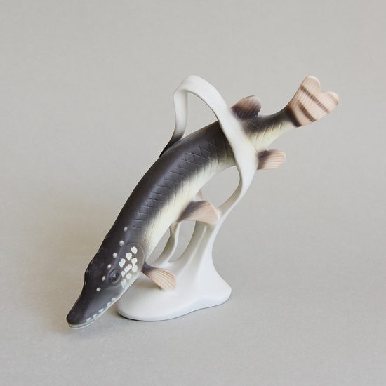 Little pike 15 x 6 x 14,5 cm, Pastel, Porcelain Figures Duchcov