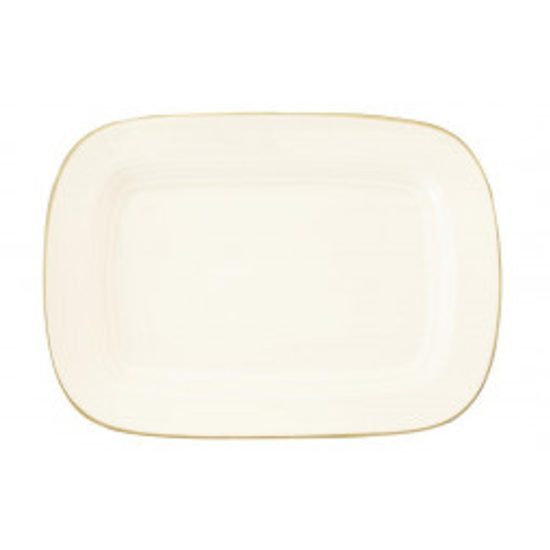 Platter rectangular 22,5 x 16 cm, Saphir Diamant oro 4159, Tettau Porcelain