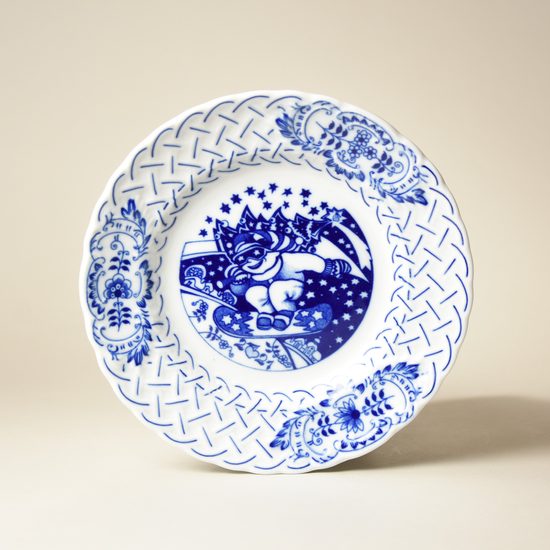 Annual plate 2021, wall, 18 cm, Original Blue Onion Pattern