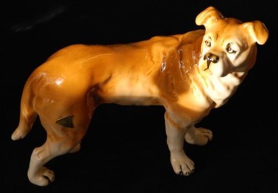 Dog 17,5 x 7 x 17 cm, Porcelain Figures Duchcov