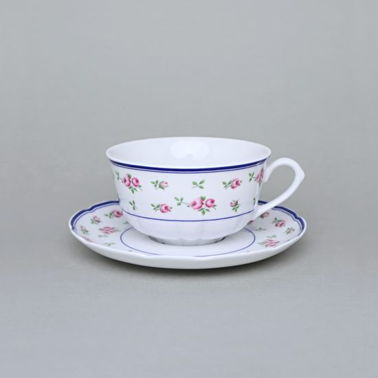 Cup 210 ml low + saucer 150 mm, Thun 1794, karlovarský porcelán, ROSE 80283