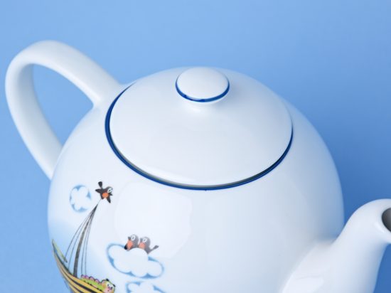 Víčko ke konvi 1,1 l, Krteček s plachetničkou, Thun 1794, karlovarský porcelán, Dětské soupravy a hrnky s Krtečkem