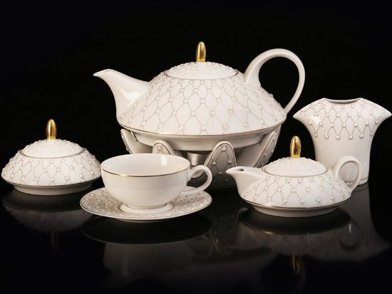 Tea set for 6 persons Galaxie, Thun Studio, Luxury Porcelain