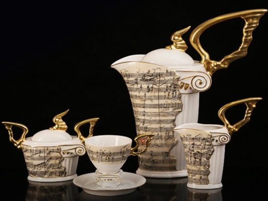 Mocca set for 6 persons Beethoven, Thun Studio, Luxury Porcelain