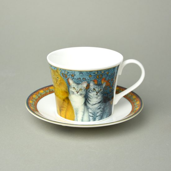 Lesley Anne Ivory Cats: Cup 420 ml + saucer 170 mm Lucy, Roy Kirkham fine bone china