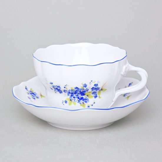 Cup and saucer D, 0,40 l, Forget-me-not-flower, Cesky porcelan a.s.