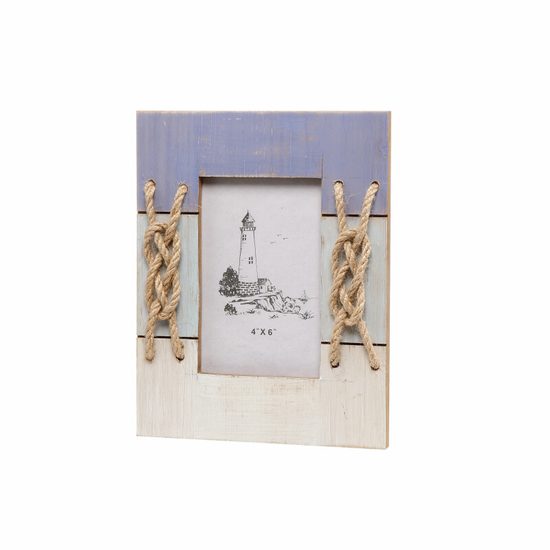 Dřevěné doplňky: Námořní rámeček na fotku 18 x 23 cm, porcelán Goebel